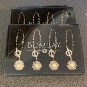 Bombay Gold and Silver Pearl Charm Bracelets